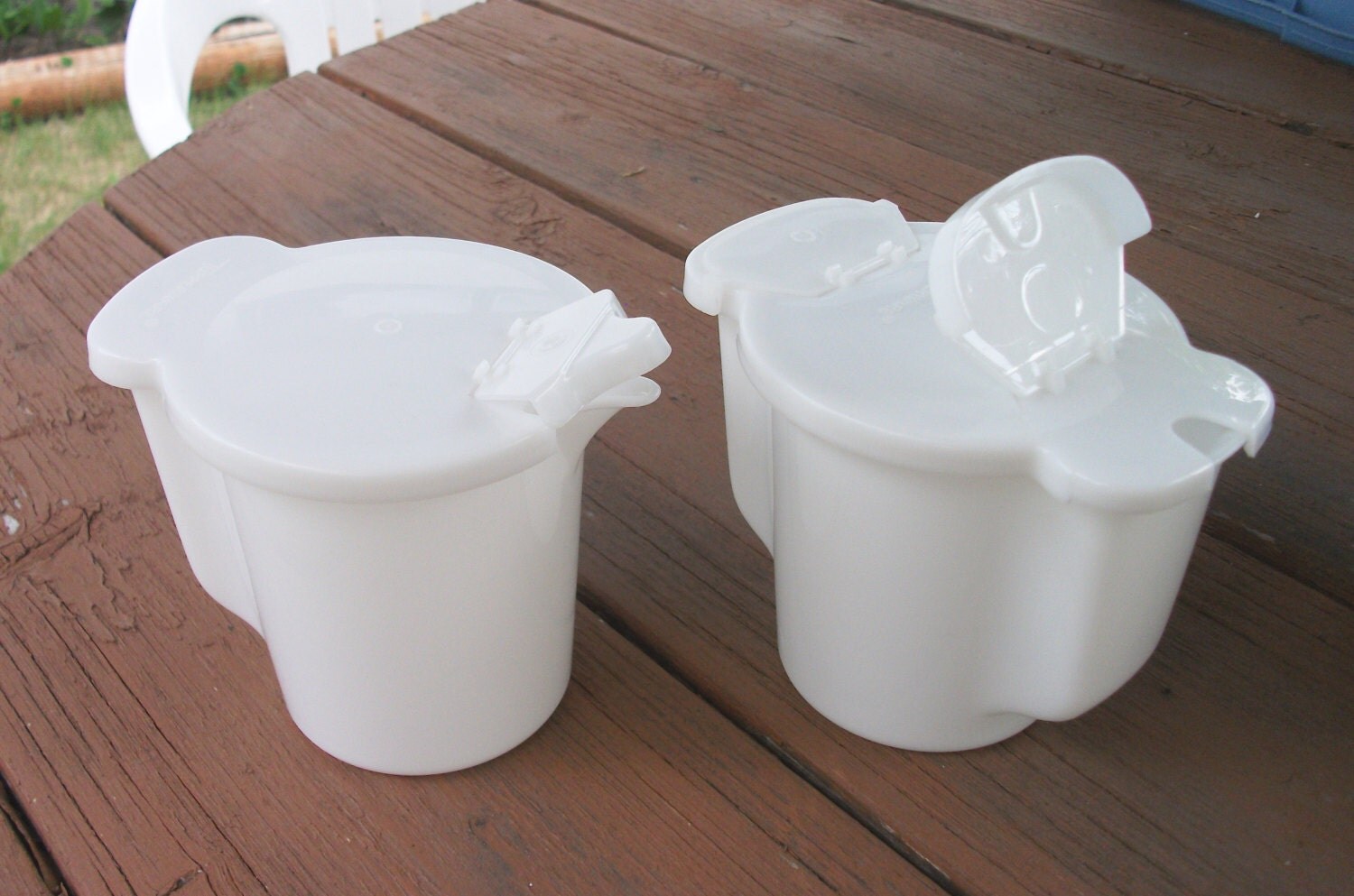 Vintage White Cream and Sugar Set Tupperware by RetroClassics