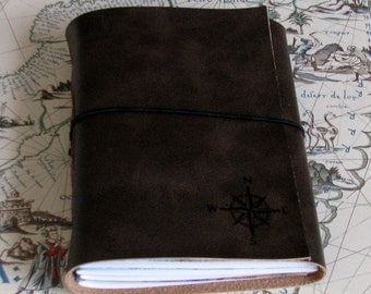 explorer journal with maps a travel journal - dark brown - gift for graduation, retirement, dad - tremundo