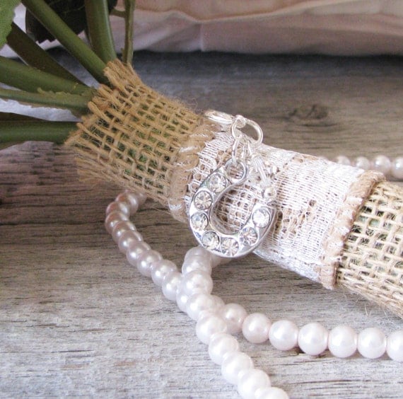 Horseshoe Bouquet Charm Irish Wedding by KeepsakesByKatherine