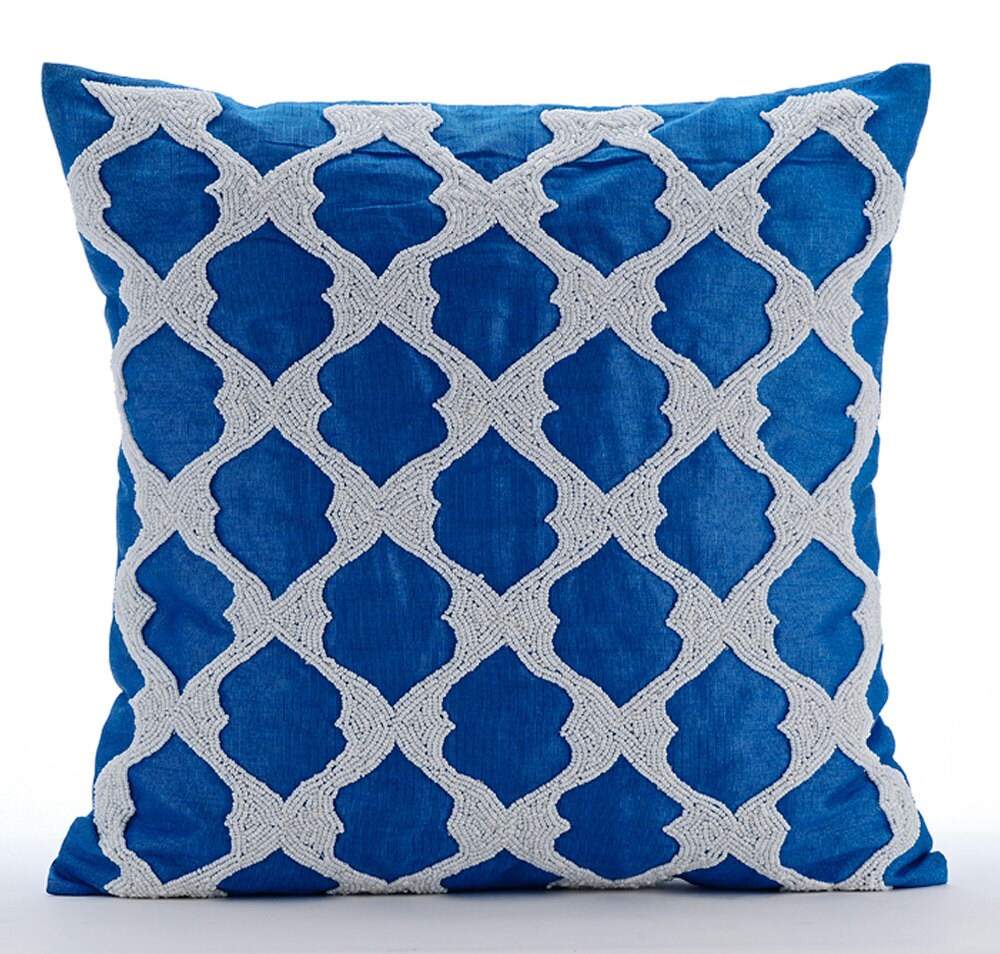 Royal Blue Pillow Cases 16x16 Silk Pillows Cover