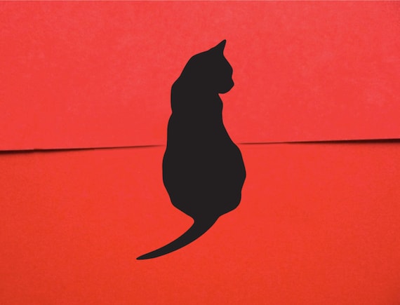 Black Cat Mini Stickers - Gift Wrap Cat Stickers (50)