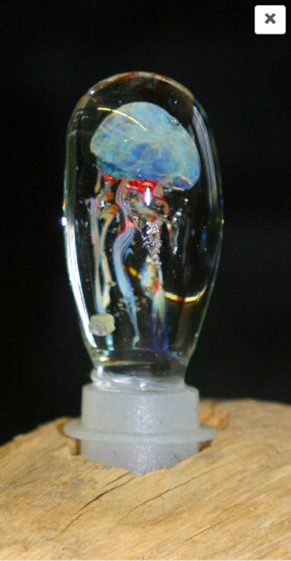 jellyfish glass handmade Wine Bottle Stopper by crisantiglass