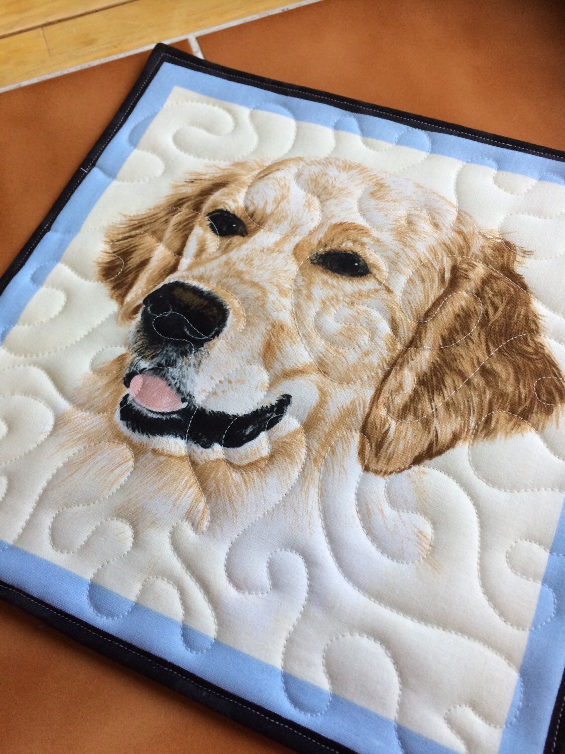 Yellow Lab Golden Retriever Dog Mug Rug or by QuiltingDiva