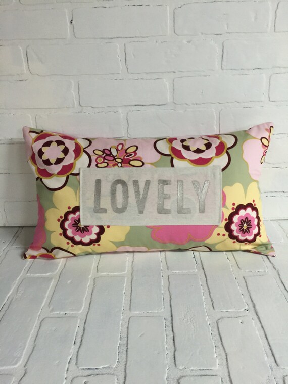 Items similar to Pink and Yellow Floral Lovely Pillow on Etsy