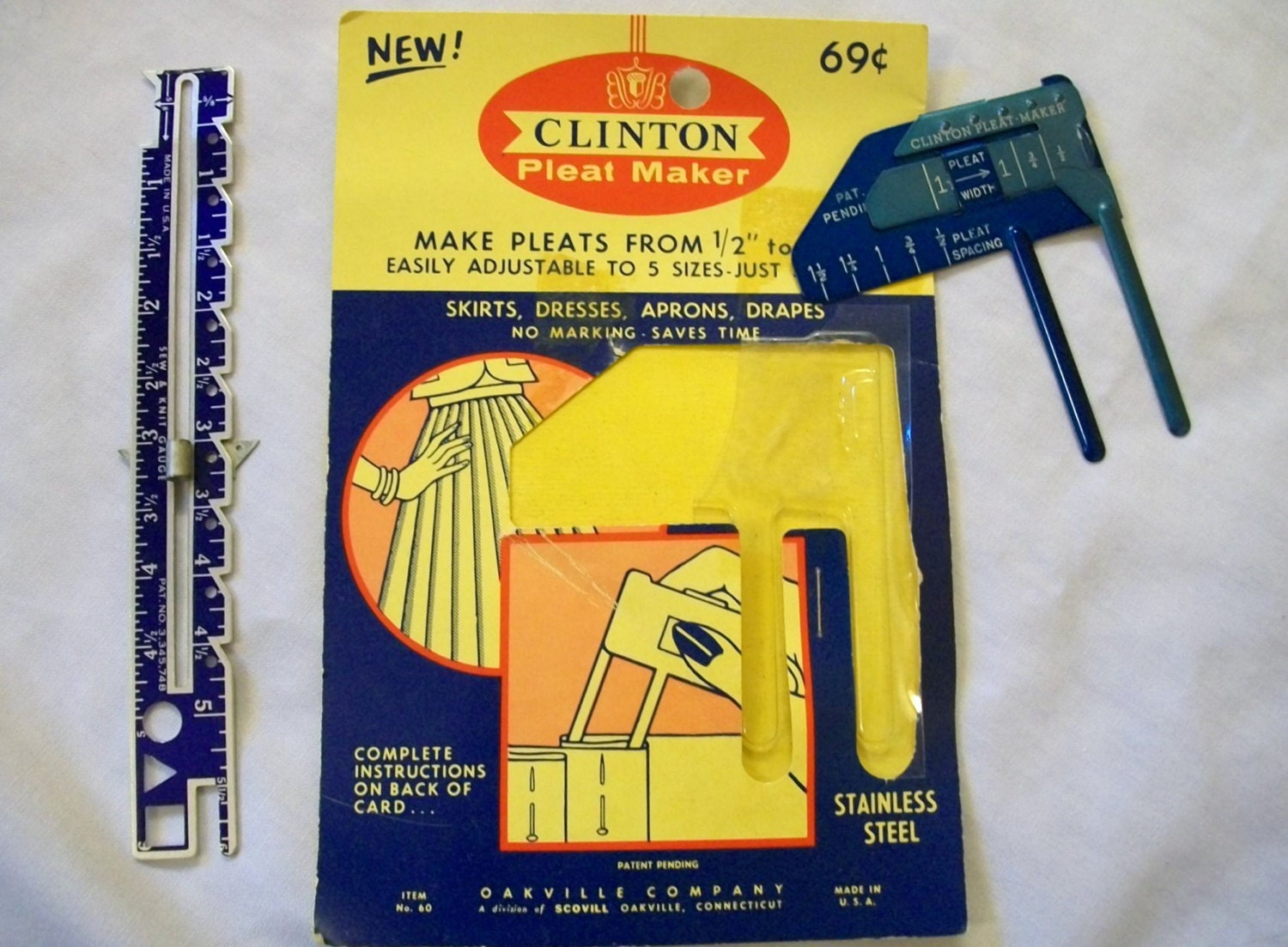 Pleat Maker Sew and Knit Gauge Vintage Sewing Tools Clinton