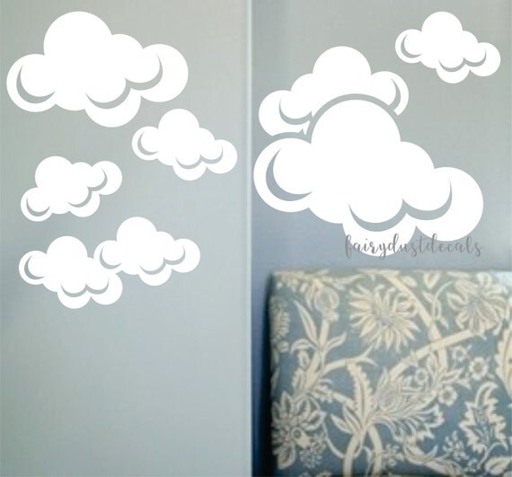 Cloud Wall Decals Vinyl Stickers Cloud Decal White Clouds Sky