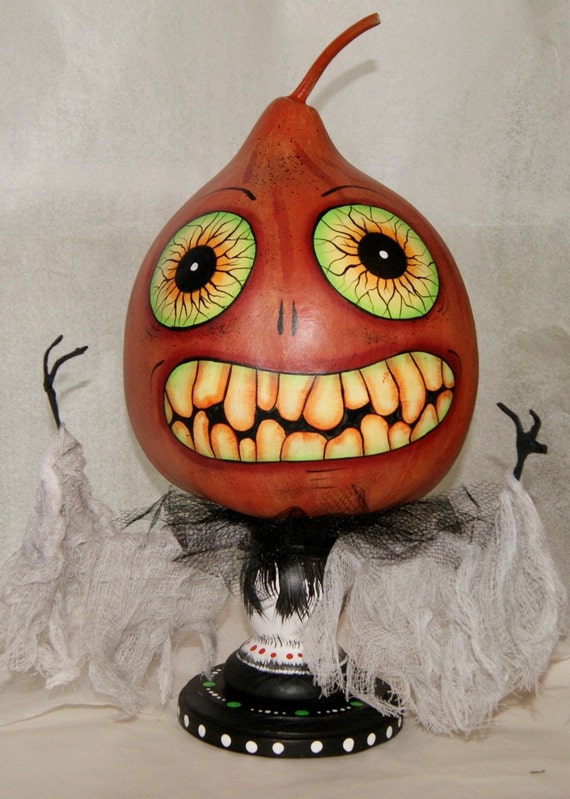 Halloween Gourd Head Figure Haunted Swamp Holiday Home Decor