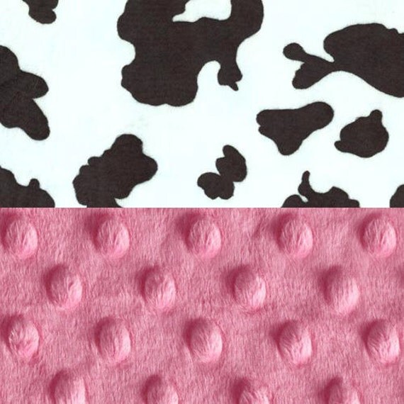 Baby Girl Personalized Baby Blanket, Pink Cow Baby Blanket, Receiving Blanket, Minky Baby Blanket, Baby shower gift, Monogrammed Blanket