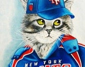 Cat Paintings Portraits, Cats in Clothes Paintings, Baseball Uniform, Original Art Oil Painting New York Giants by k Madison Moore Cat Paintings Portraits, Cats in Clothes Paintings, Baseball Uniform, Original Art Oil Painting New York Giants by k Madison Moore