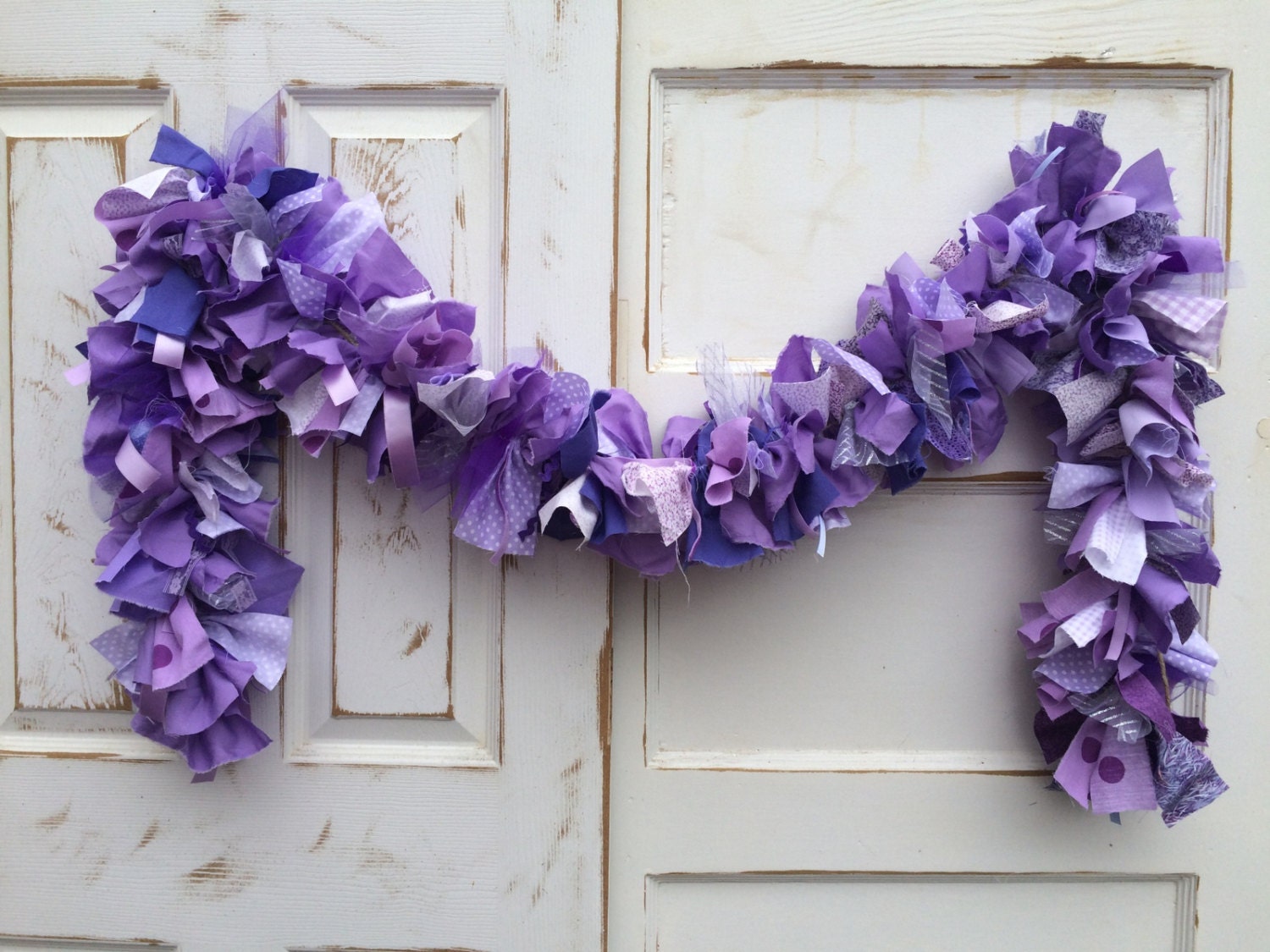 Purple Fabric Garland Birthday Party Decor by QuiltedCupcake