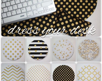 metallic gold Keyboard rest and / or WRIST REST for MousePads - Pick your own pattern - mouse pad set coworker gift Desk Accessories