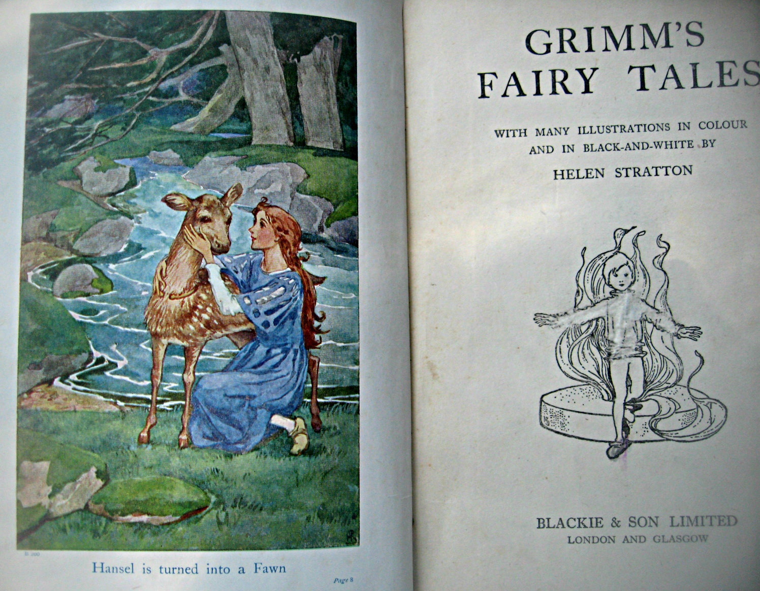 Vintage Grimm's Fairy Tales Book Circa 1945 Grimm's