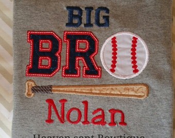 Big Brother T shirt, Big Bro appliqued shirt, Embroidery T shirt, Big Brother shirts