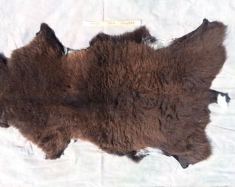 Sheepskin - Dark Brown and Medium Wooled Sheep Hide - Lot No. 03394HO