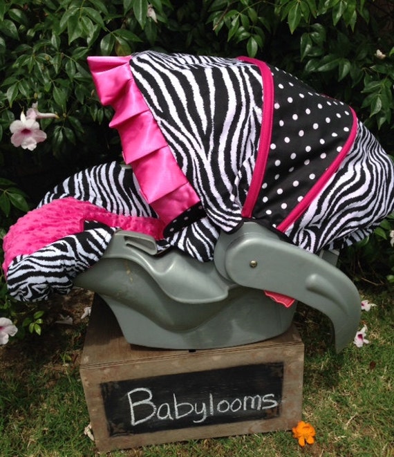 Items similar to Infant replacement car seat cover zebra hot pink