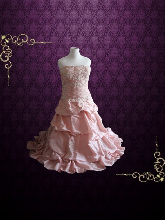 SALE 50 OFF Plus Size 18W Ready  to Ship  Pink Wedding  Dress 