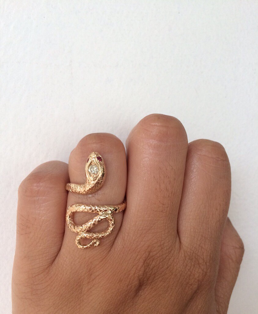 Gold Snake Ring Snake Ring Diamond Snake Vintage Snake