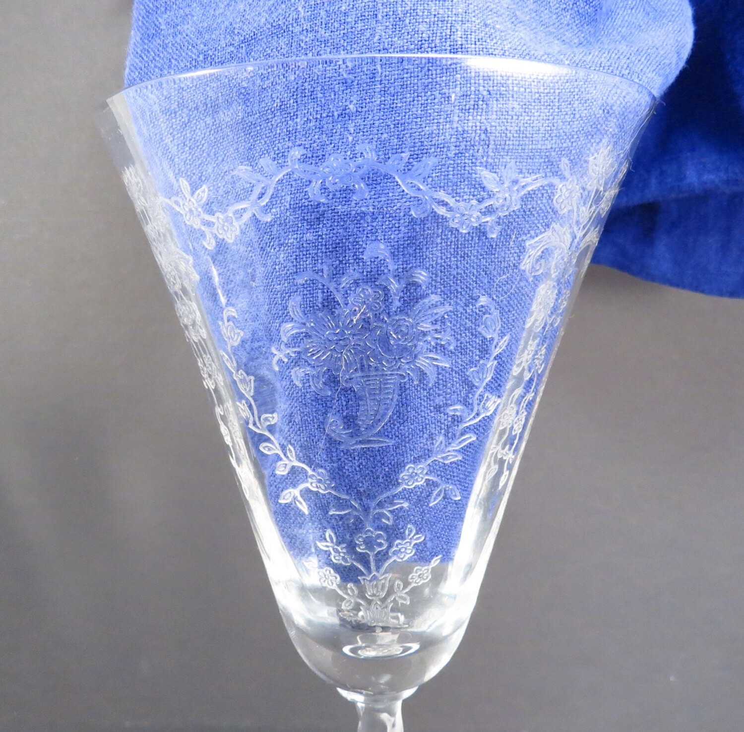 Fostoria Mayflower Water Glass Vintage 1940s Crystal Glass