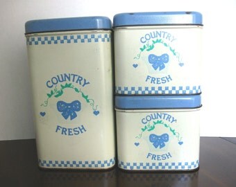 Vintage Metal Country Fresh 3-Piece Canister Set - Franco