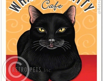 8x10 Cat Art - Whatever Kitty Cafe - Art print by Krista Brooks
