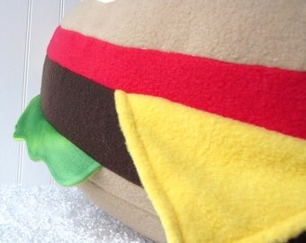 Big Hamburger Pillow, Burger Plush, Sandwich Pillow, Food Plush