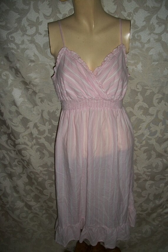 VIntage Pale Pink Soft Cotton Babydoll Nightgown Size Large