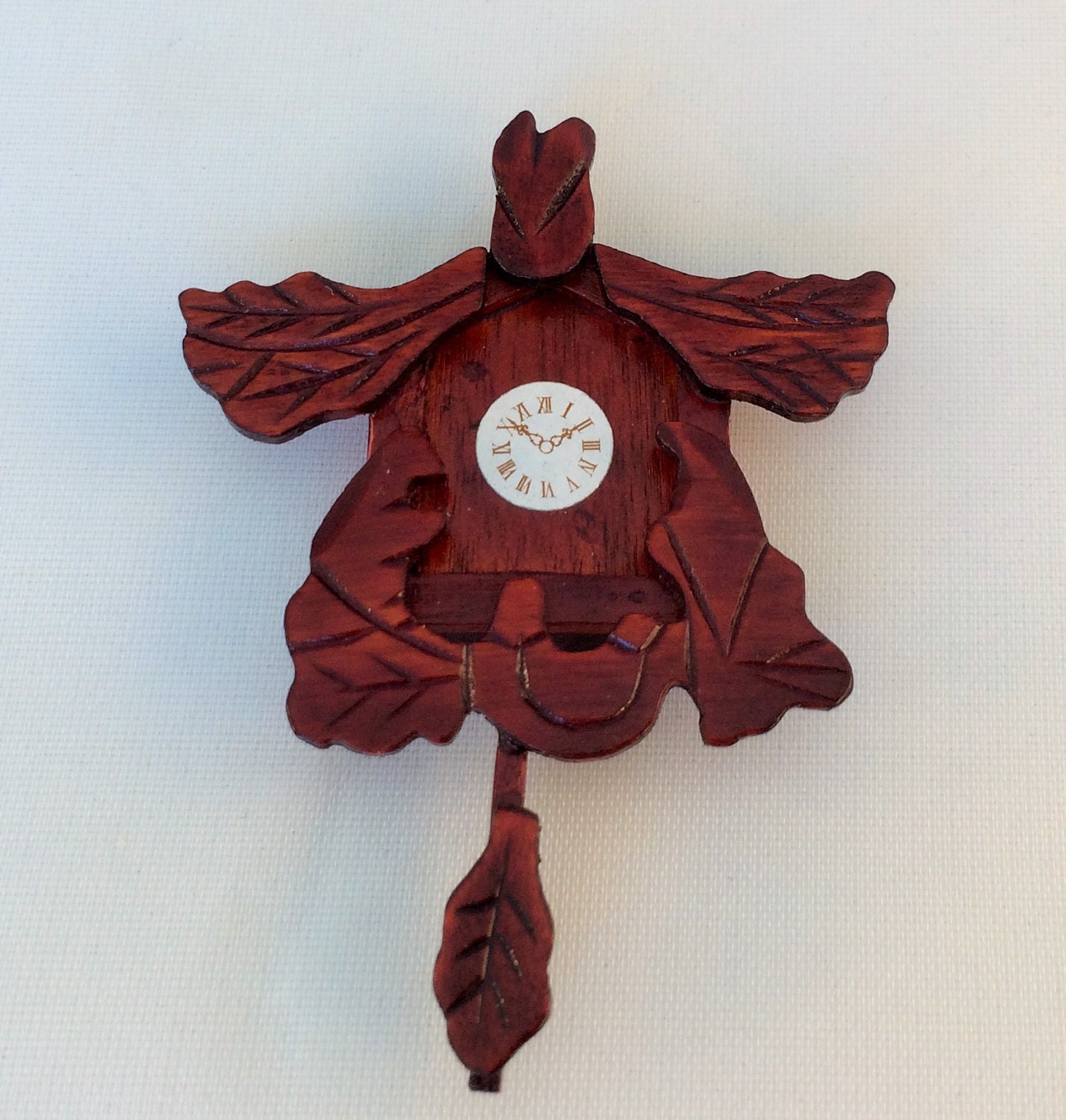 Vintage Miniature Wooded Cuckoo Clock 112 Scale Hand Made