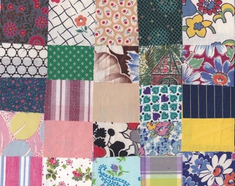 Vintage Fabric Precut 2 1/4 Inch Square Pieces 50 Cotton Material 4 Charm Quilting Sewing Projects Variety Pack 14 O