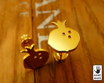 POMEGRANATE Handmade Goldplated Sterling Silver .925 Earrings in a gift box
