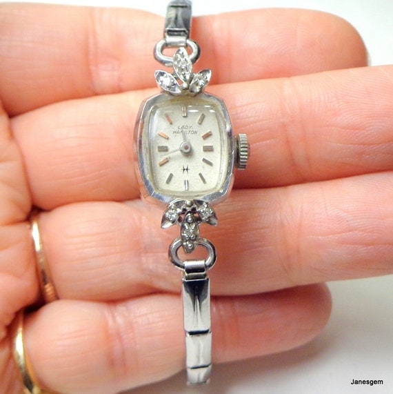 Lady Hamilton Vintage 14K Gold Diamond Watch by JanesGemTreasures