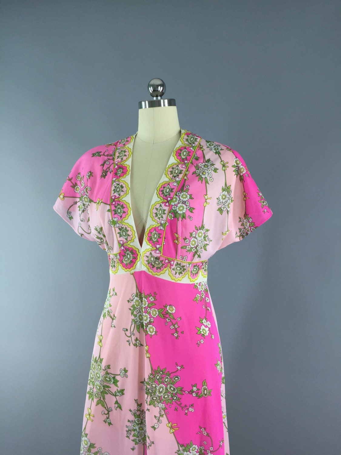 Vintage 1960s Emilio Pucci Nightgown Slip Dress / 60s Lingerie