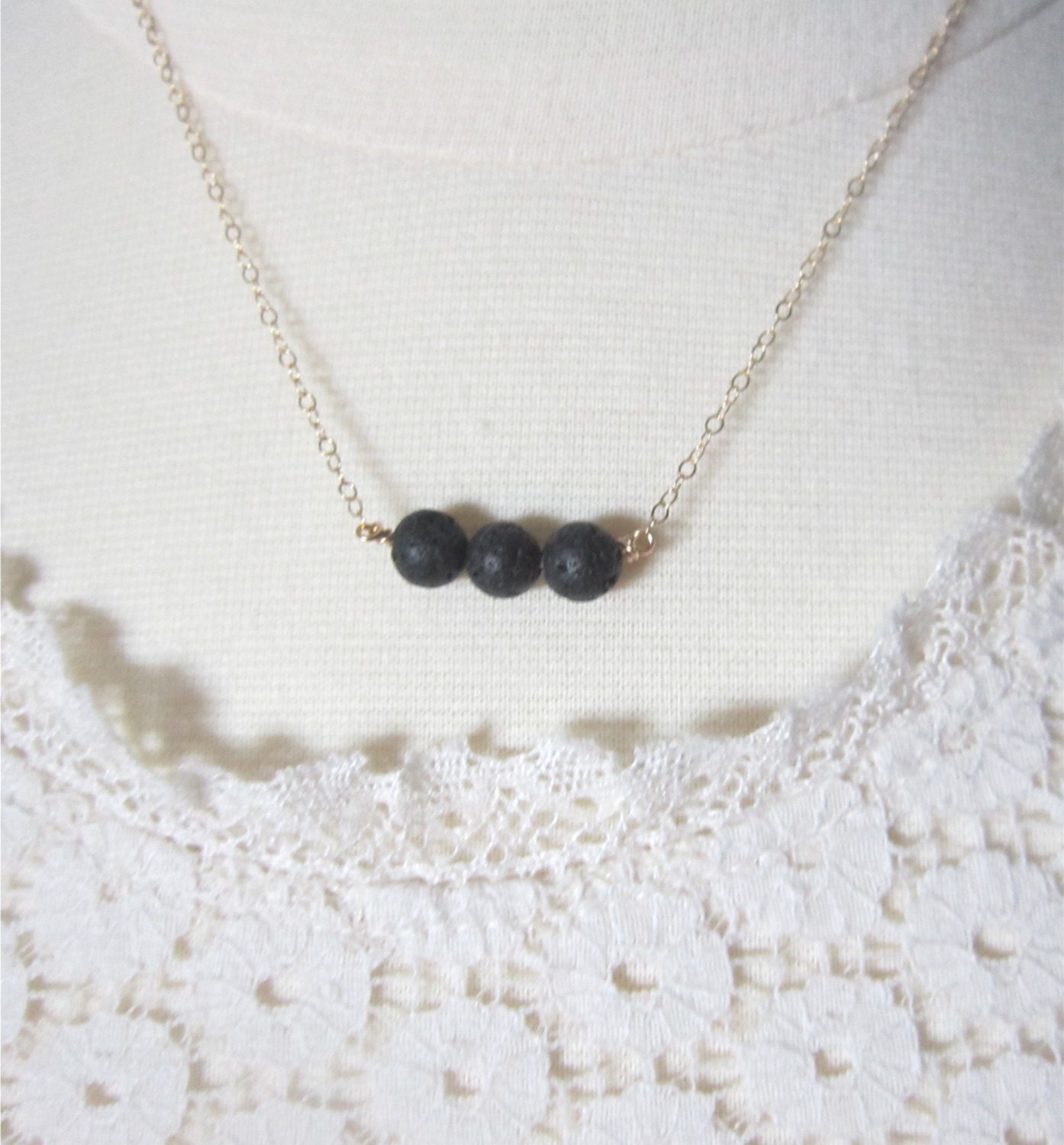 Lava rock necklace essential oil necklace delicate modern