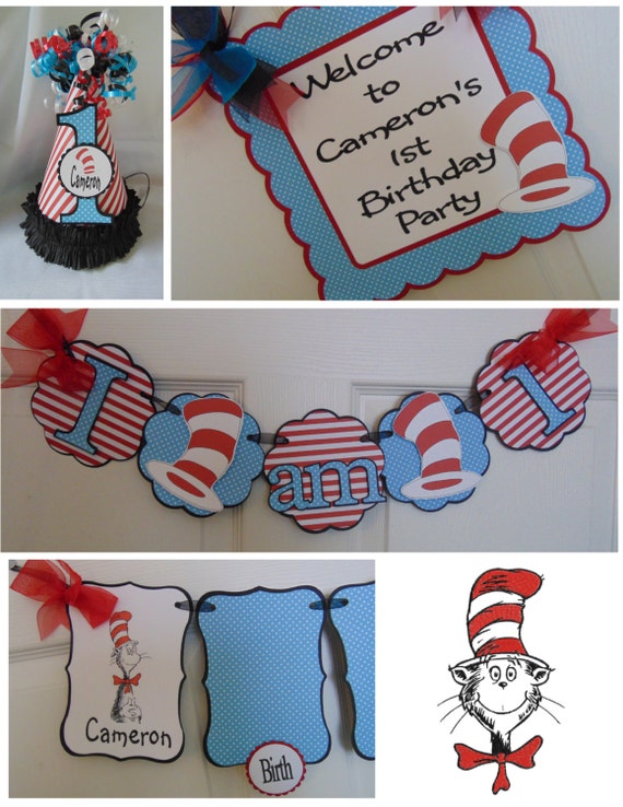 Dr. Seuss 1st Birthday Petite Party Package Cat in the Hat, high chair ...