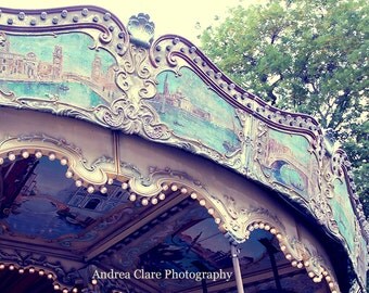 Paris Carousel, Fine Art Photography, Photograph, Photo, Paris, Ride, Travel, Mint, Antique, Vintage, Retro, French, Painting, Art, Decor