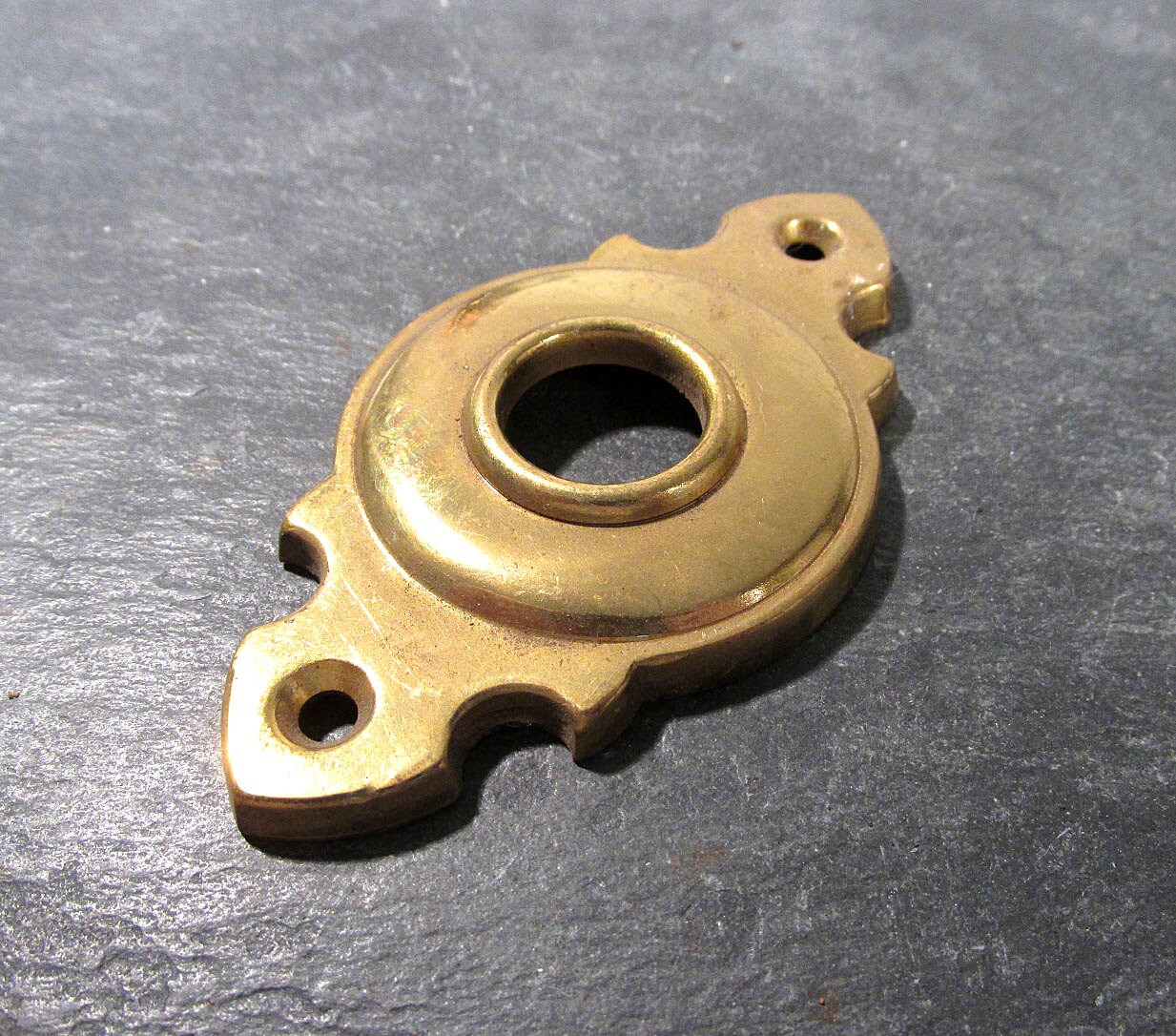 Door Knob Back Plate VINTAGE Antique BRASS Back Plates One (1) Brass