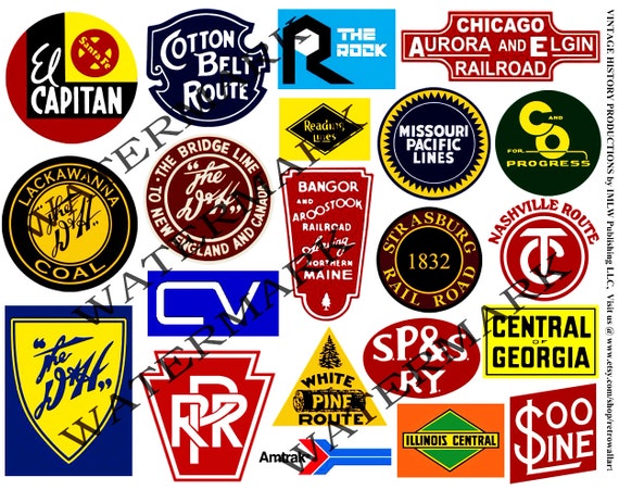 Railroad Stickers Train Logo ClipArt Railroad Heralds