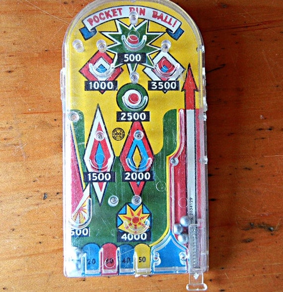 Vintage Pocket Pin Ball Game by Marx toys hand held pinball