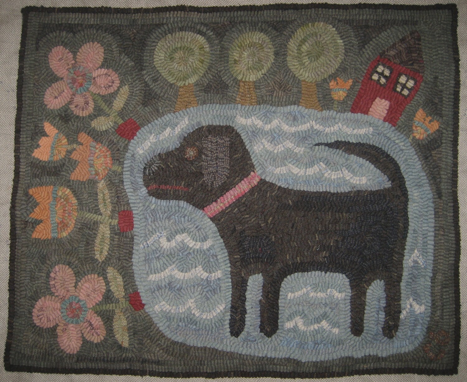 Primitive Rug Hooking PatternWater Dog