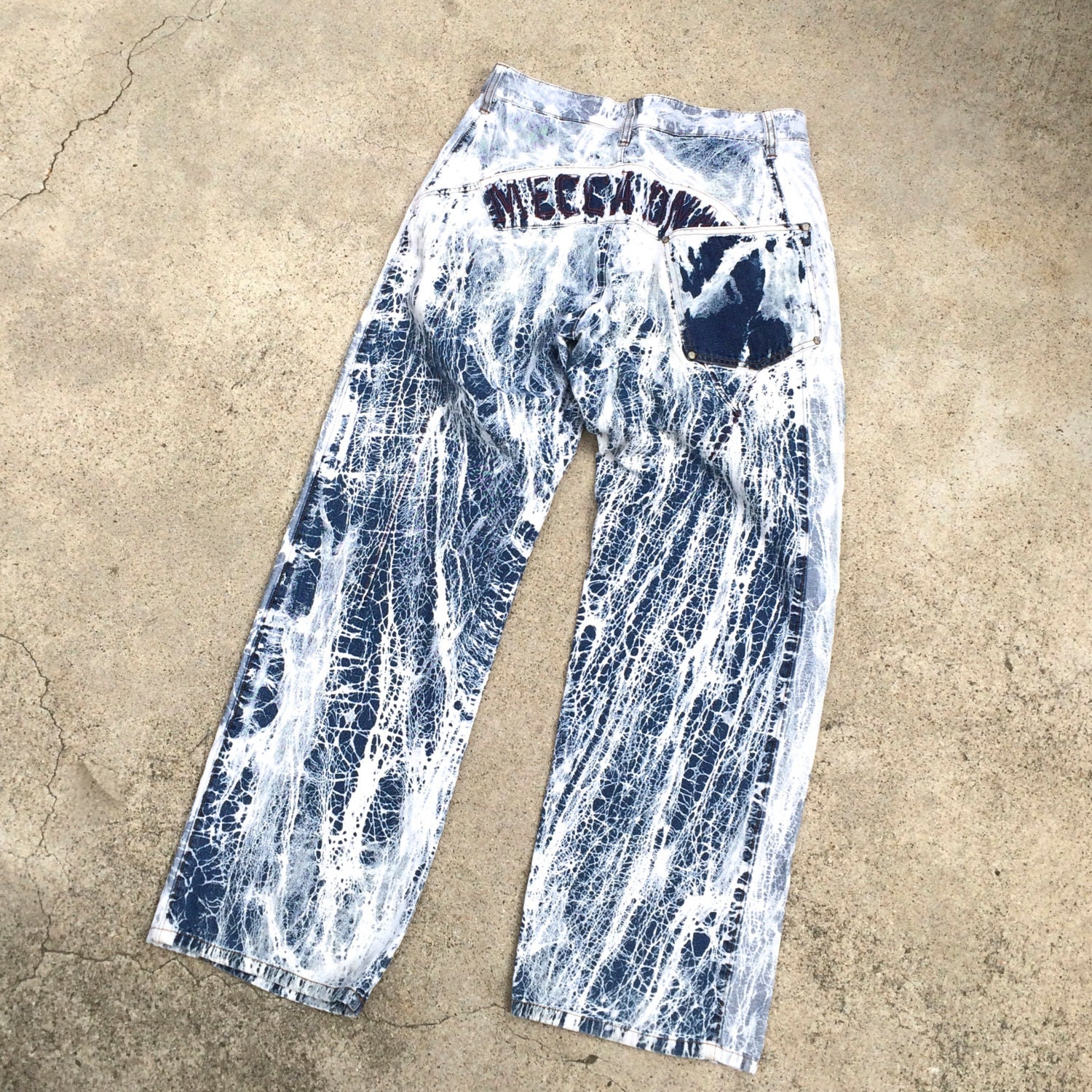 Acid Wash Baggy Jeans 80s 90s Vintage Mecca DNM Hip Hop Pants