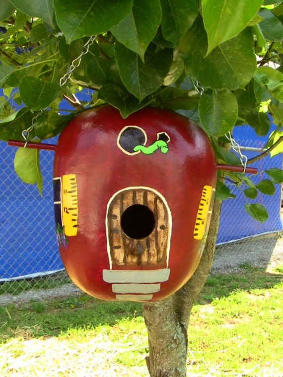 Apple School Birdhouse Gourd
