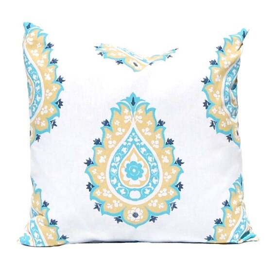 Pillow Covers Gold Turquoise Decorative Throw by CompanyTwentySix