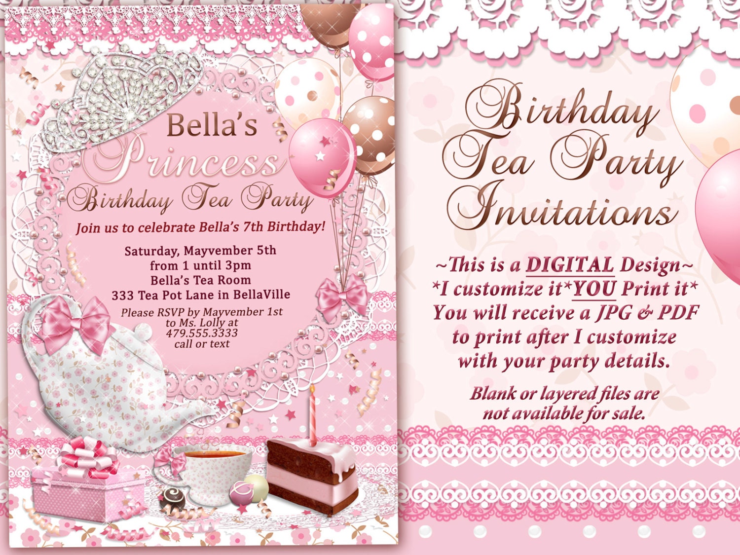 Princess Tea Party Invitations 6