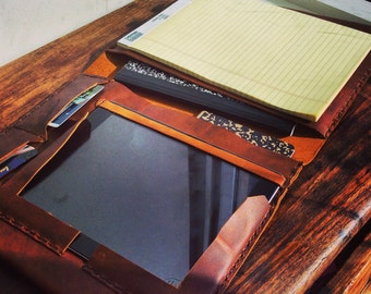 iPad legal pad holder, Conference notepads, Leather portfolio, Leather legal pad cover, iPad portfolio case with notepad, Leather iPad case