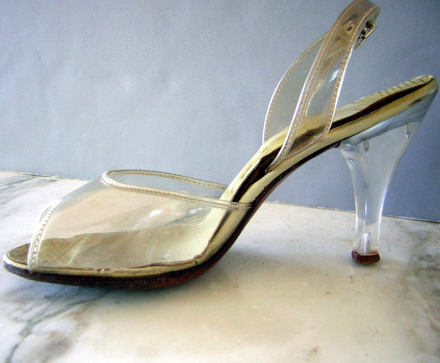 Glass Slipper High Heels See Thru Acrylic Sling by FashionPuss