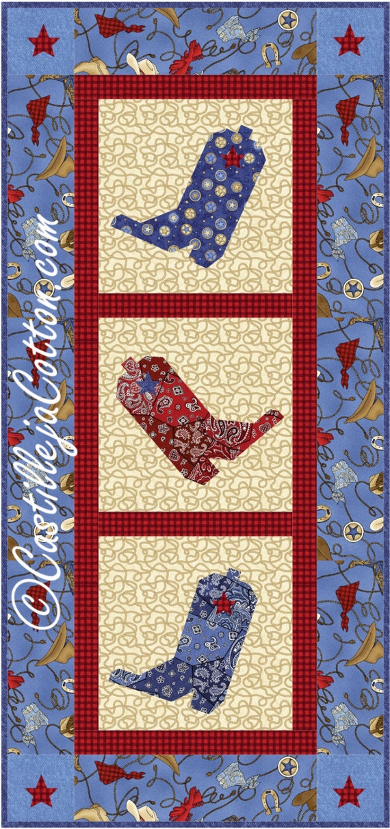 Tipsy Boots Quilt ePattern 40097 Cowboy boots wall quilt
