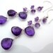 Lavender and Deep Purple Amethyst Drop Earrings. Purple Cluster. Ready to ship. Fashion Chandelier.