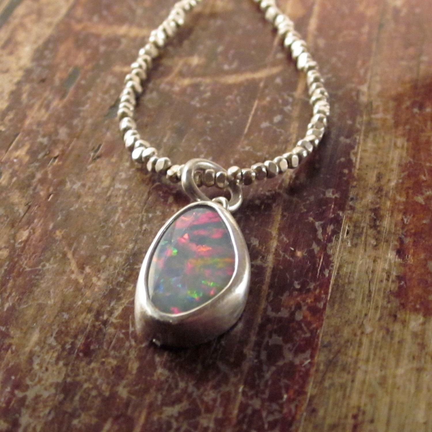 Opal Necklace October Birthstone Necklace By Twofeathersny On Etsy