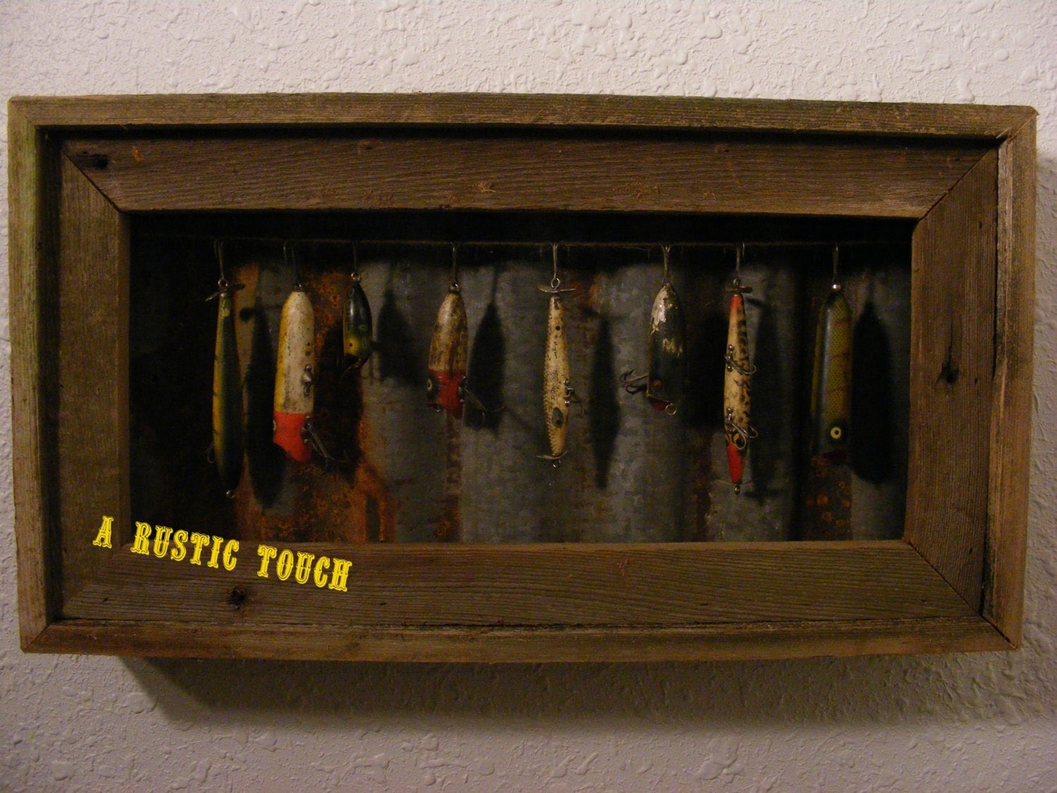 Rustic Fishing Lure Display Case