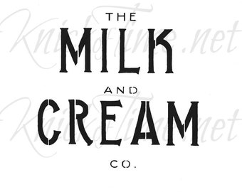Milk and Cream Co. Dairy Sign Stencil - Dairy Sign, Farm Sign, Farmhouse Sign Vintage Sign Stencils