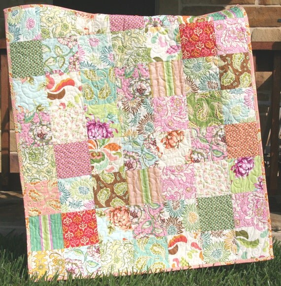 Shabby Chic Baby Quilt Fresh Cut Flowers Heather Bailey